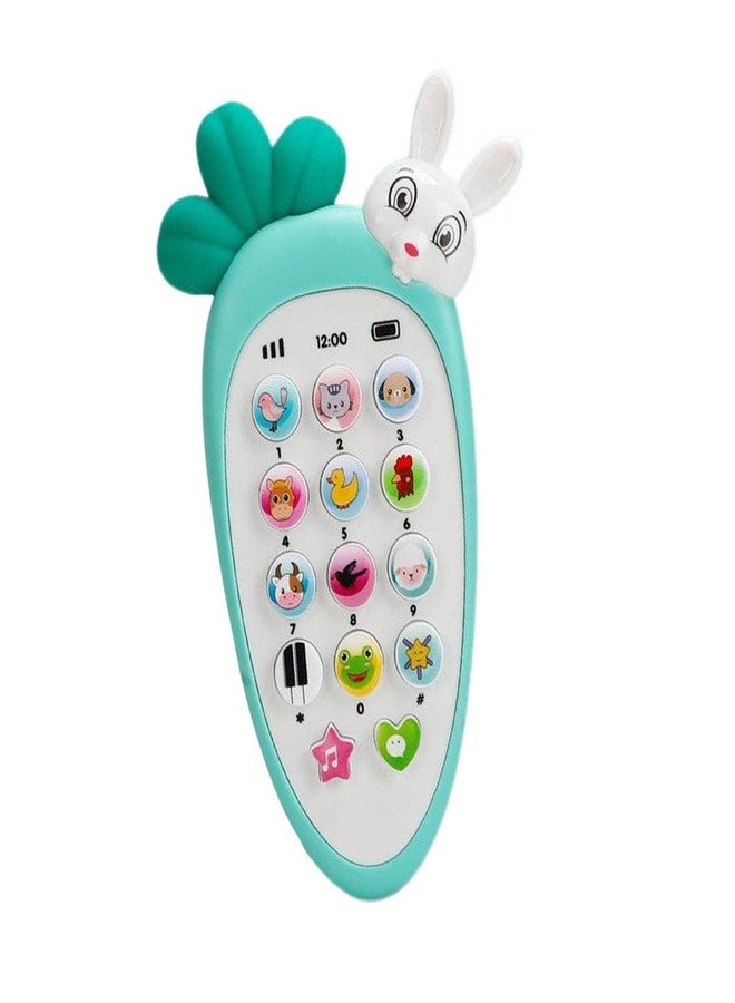 في جراسب لعبة هاتف محمول على شكل وجه أرنب لطيف من VGRASSP، بتصميم فجل، مناسبة للأطفال الصغار، مع موسيقى ونغمات رنين وأضواء - هدايا مثالية لحفلات أعياد الميلاد للبنات (أخضر فاتح) - Image 1